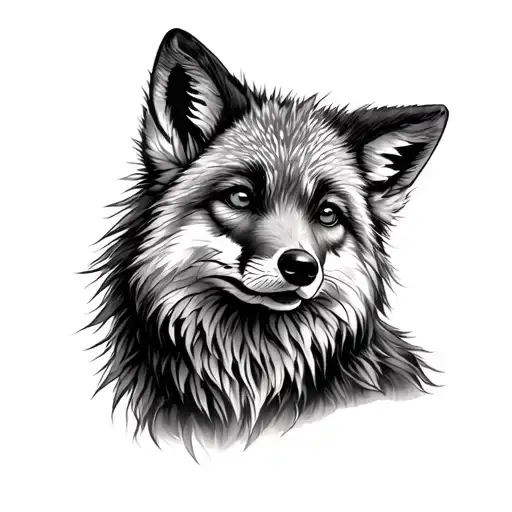 Arctic Fox tattoo design idea