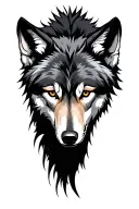 wolf face tattoo design idea