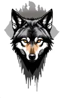 wolf face tattoo design idea