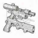 A graph candle that turns into a rifle bullet tattoo design idea