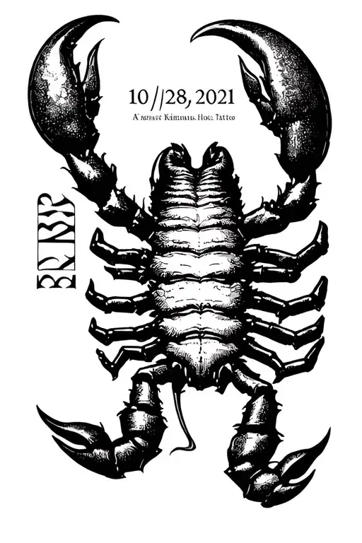 scorpio constellation and birthdate in Roman numerals 10/28/2021 tattoo design idea