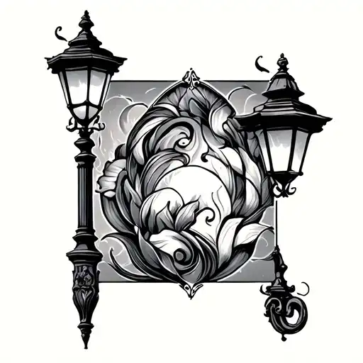 lamp post tattoo design idea