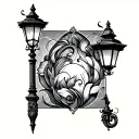 lamp post tattoo design idea