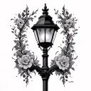 lamp post tattoo design idea