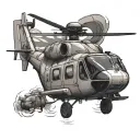 helicopter hovering tattoo design idea