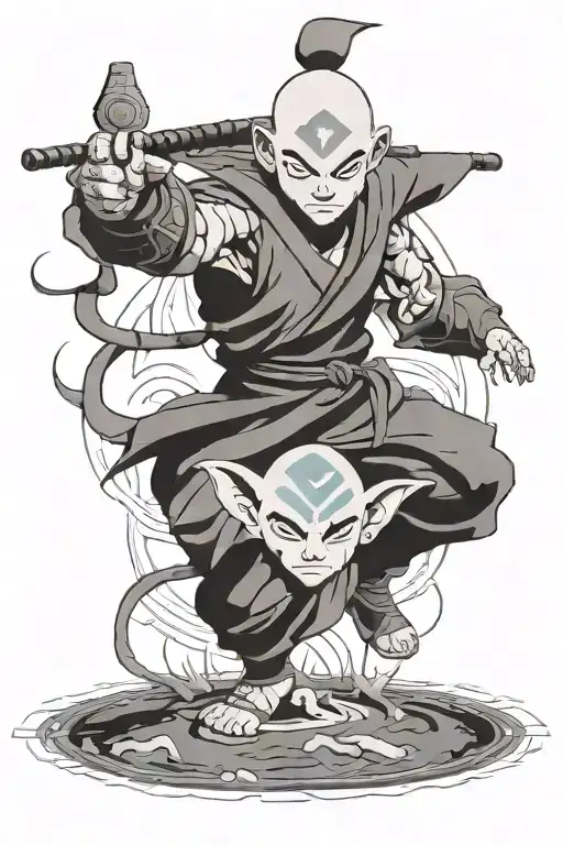 avatar the last airbender element symbols aang roku kyoshi kuruk  tattoo design idea