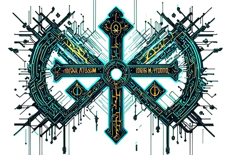 Isaiah 41:10 written with cross intertwined tattoo design idea