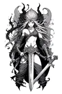 Anime full leg tattoo using seven deadly sins, attack on Titian, demon slayer, sword art online tattoo design idea