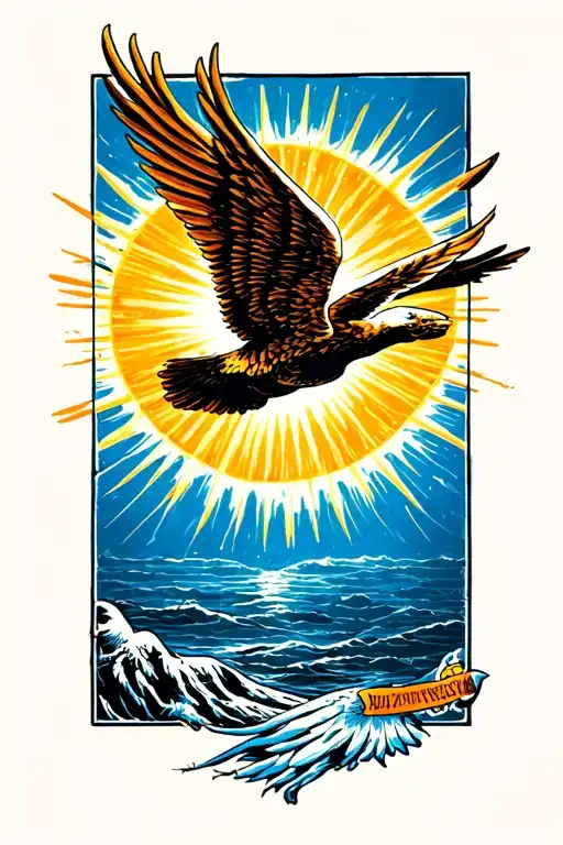 Icarus flying towards the sun tattoo design idea