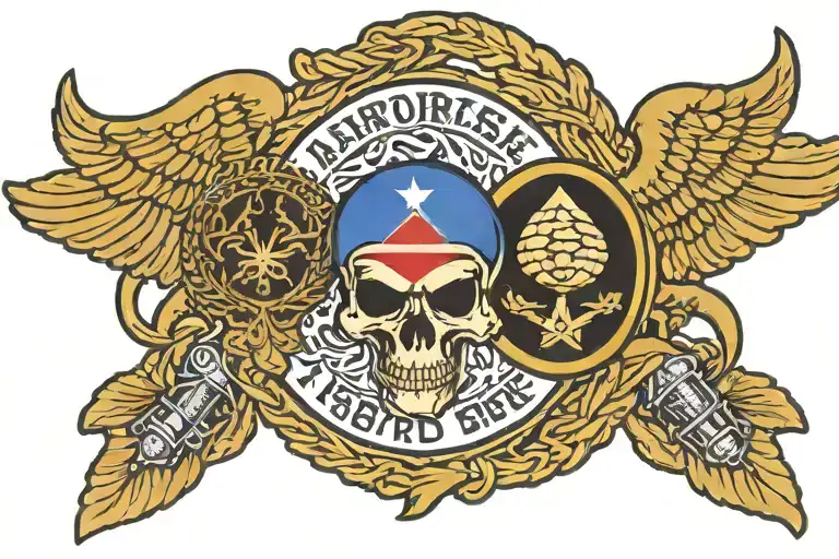 Senior parachutist badge surrounded by 82nd airborne patch and 173rd airborne patch  tattoo design idea