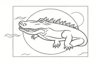 alligator sun tattoo design idea