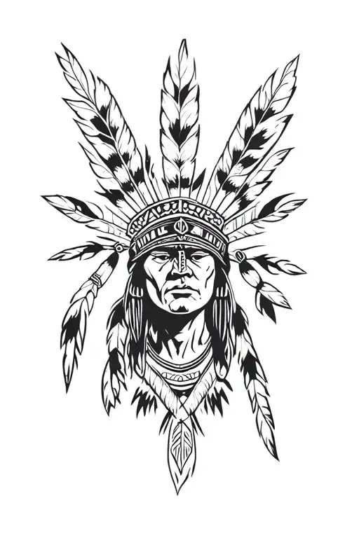 cherokee indian warrior tattoo design idea