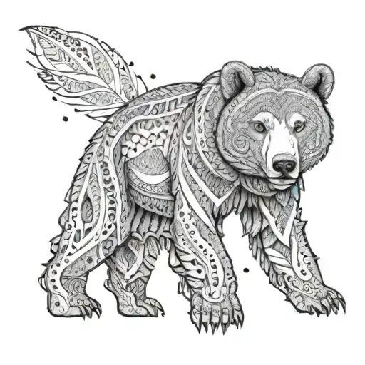 A girl with the spirit of a bear  tattoo design idea