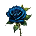 A navy blue rose, almost black in colour tattoo design idea