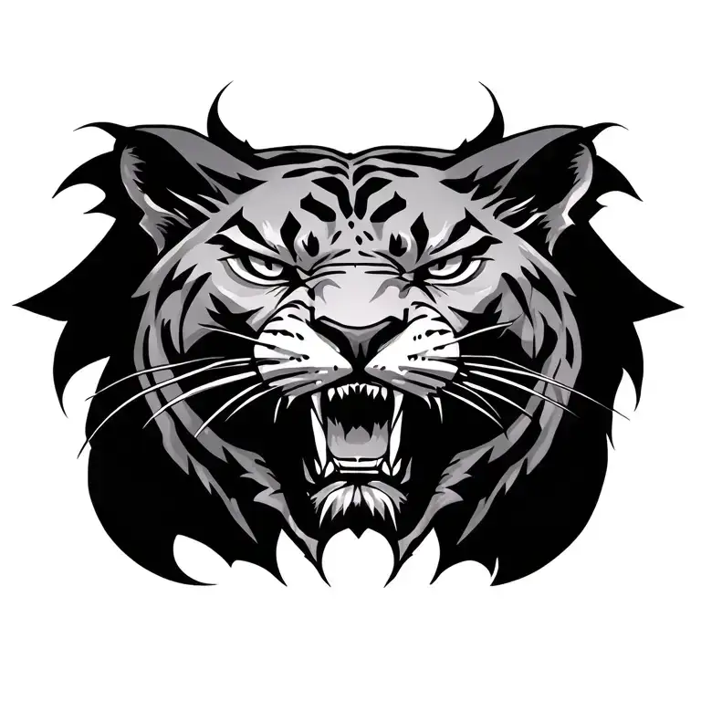 demonic panther tattoo design idea