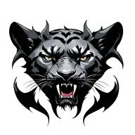 demonic panther tattoo design idea