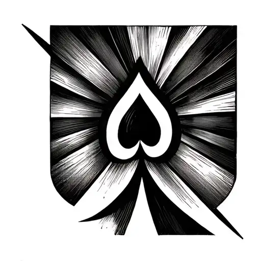 q on spade shaped geometry tattoo design idea