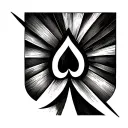 q on spade shaped geometry tattoo design idea