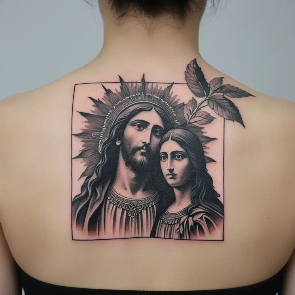 Jesus of Nazareth and the Virgen de Guadalupe tattoo design idea