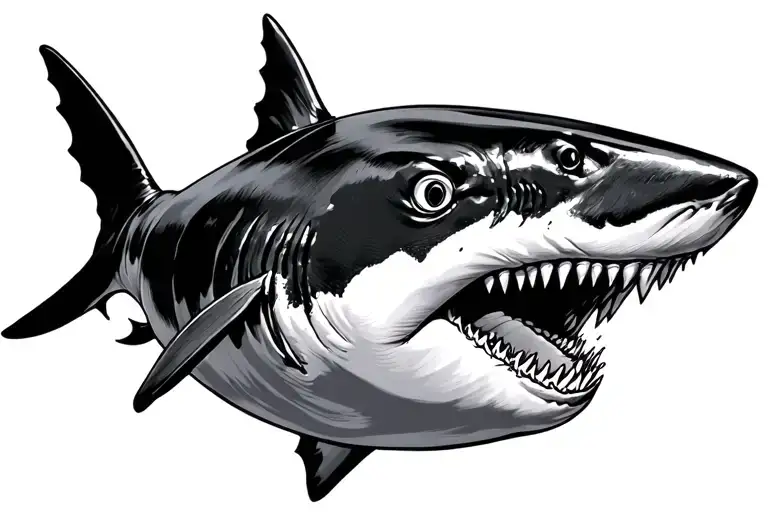 hammer head shark tattoo design idea