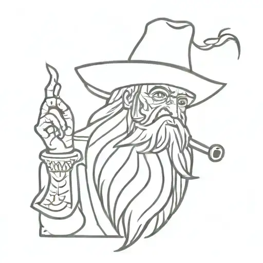 wizzard smoking pipe doom tattoo design idea
