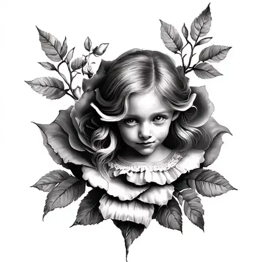 Elf Rose Alice in Wonderland tattoo design idea