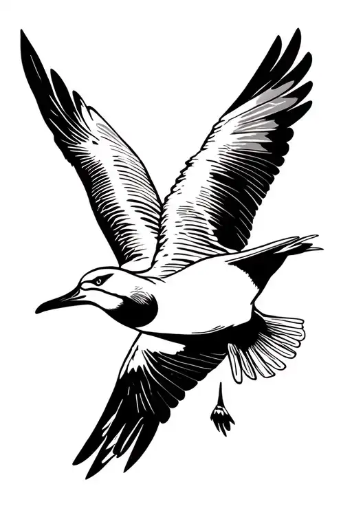 albatross flying tattoo design idea