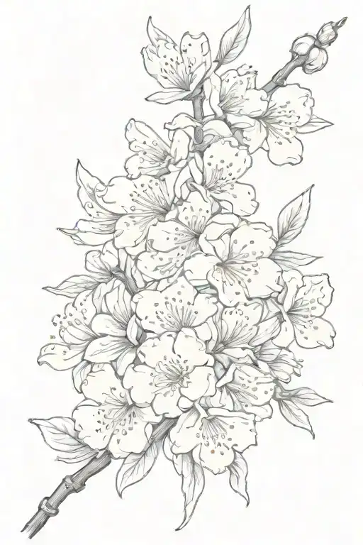 cherry blossom with the writing everything happens for a reason tattoo design idea