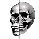 Half Face Half Skull tattoo design idea