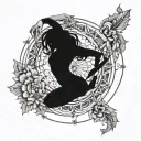 Incorporate a mandala design with yoga poses intertwined, symbolizing balance and strength tattoo design idea