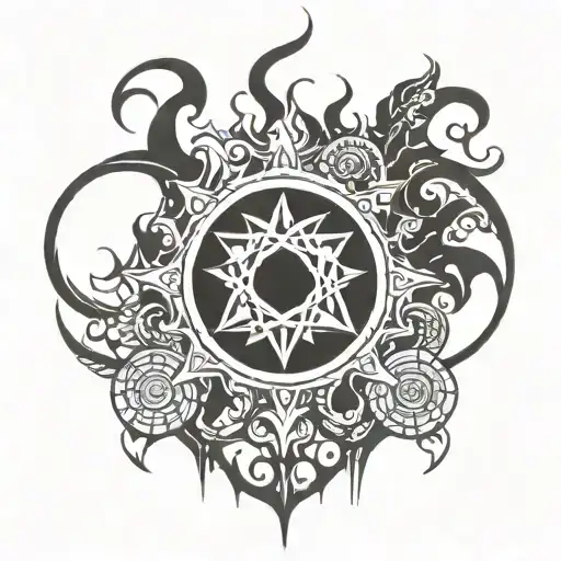 blue exorcist anime tattoo design idea