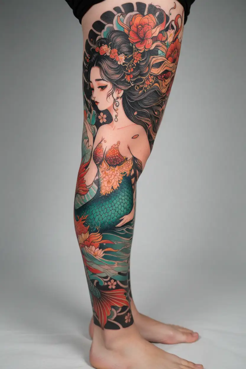 mermaid tattoo design idea