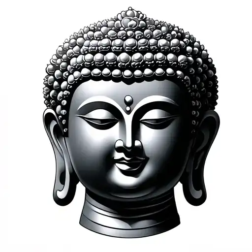 2:1 buddha face tattoo design idea