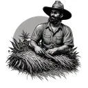 hay, weed and bitcoin farmer tattoo design idea