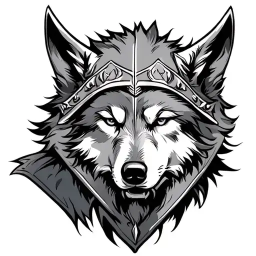 wolf under hood viking warrior tattoo design idea