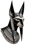 Anubis Egyptian god with Horus eye realism style tattoo tattoo design idea