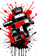 Hydraulic fluid pipe piston tattoo design idea