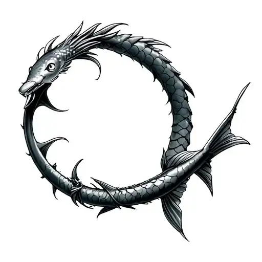 Anchor with magikarp and Gyarados tattoo design idea