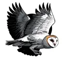 barn owl flying tattoo design idea