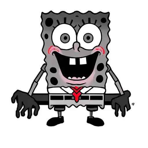 psychopath spongebob squarepants tattoo design idea