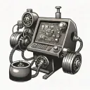 A futuristic robotic slot machine with animal symbols on the reels tattoo design idea