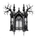 gothic gates tattoo design idea