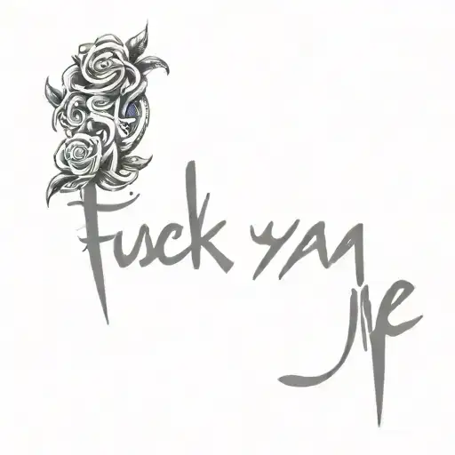 FUCK YA LIFE LETTERS tattoo design idea