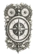 compass clouds surrounding tattoo design idea