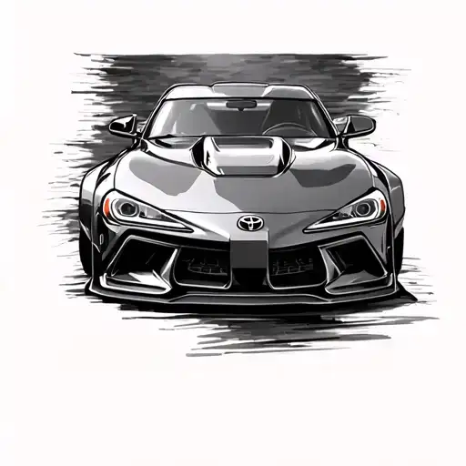 Toyota Supra MK4 Driving tattoo design idea