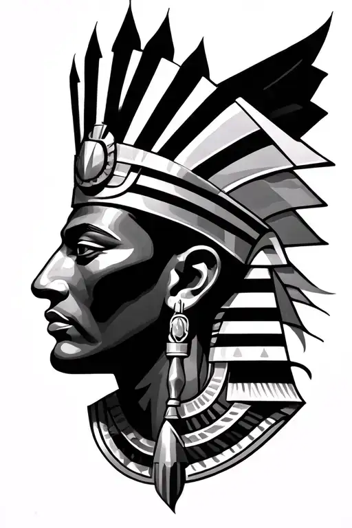 Eygptian/ kemet history inspired tattoo featuring black king tattoo design idea