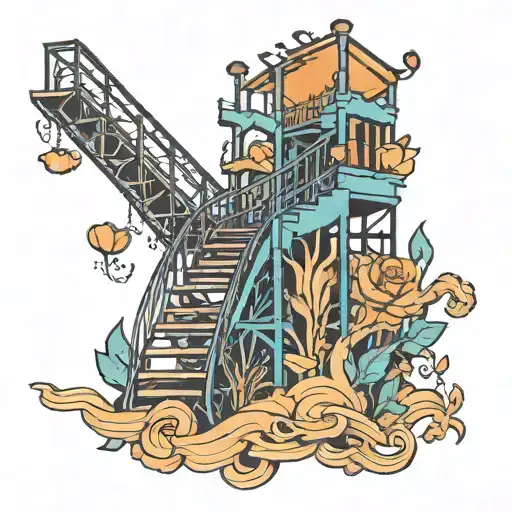 rollercoaster love and mental health struggles depression suicide awareness tattoo design idea