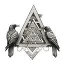 two crows valknut back tattoo tattoo design idea