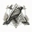 two crows valknut back tattoo tattoo design idea