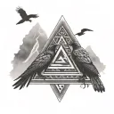 two crows valknut back tattoo tattoo design idea